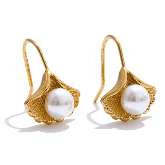 Ginkgo Pearl Earrings