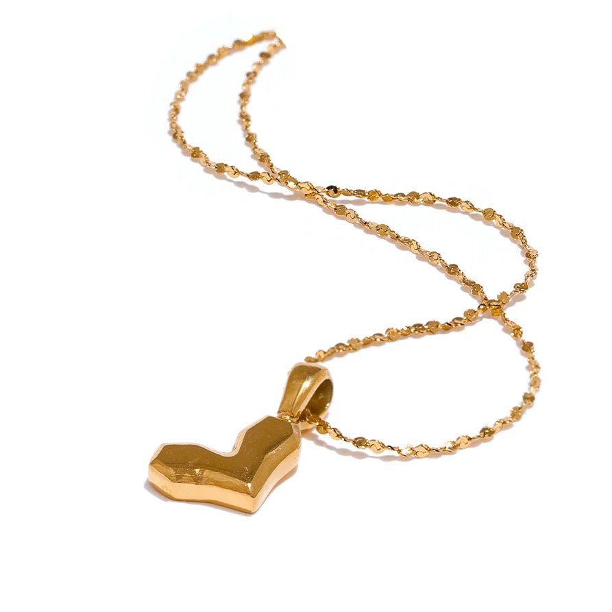 Golden Drift Heart Necklace