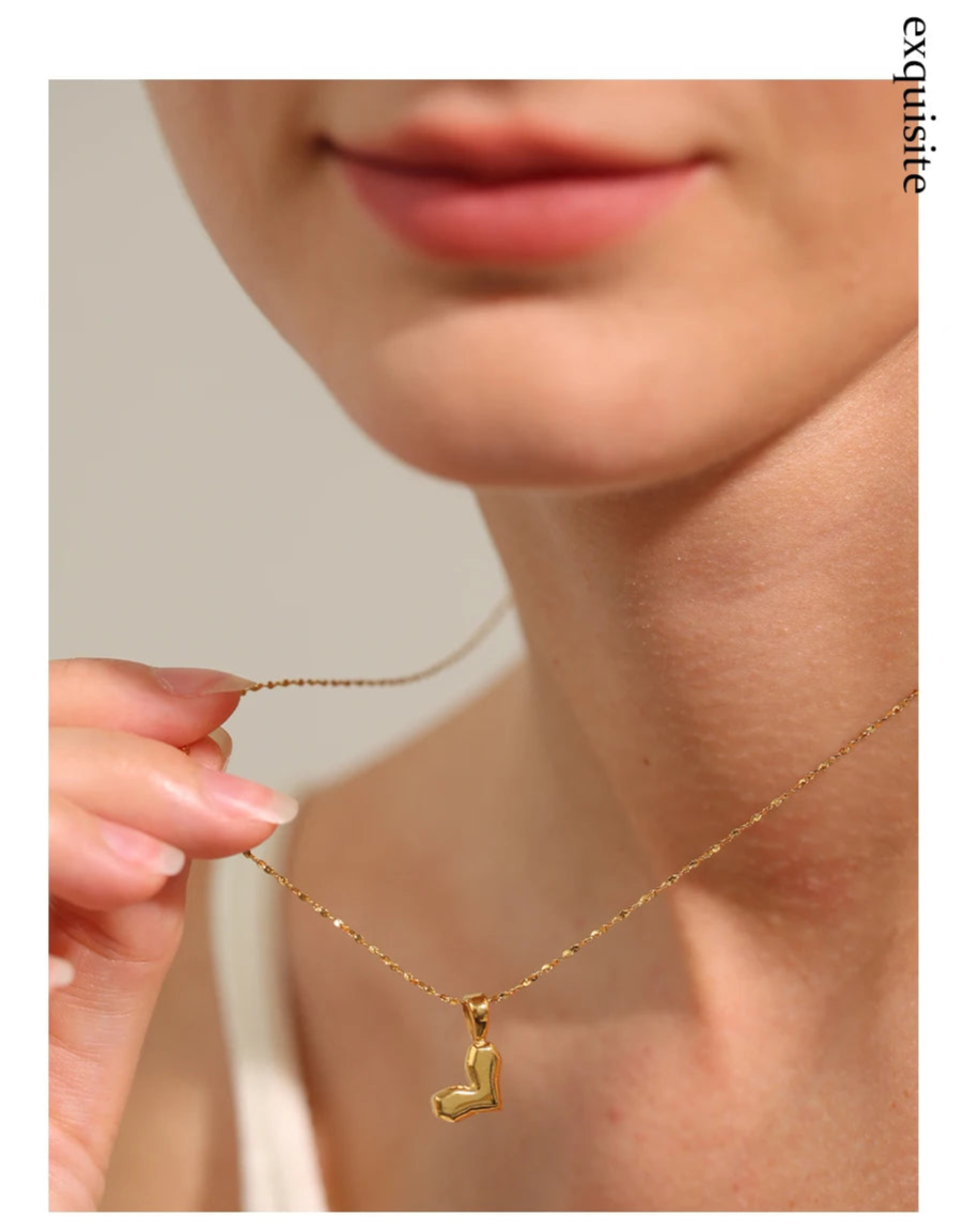 Golden Drift Heart Necklace