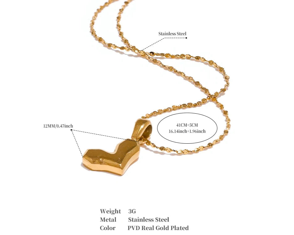 Golden Drift Heart Necklace