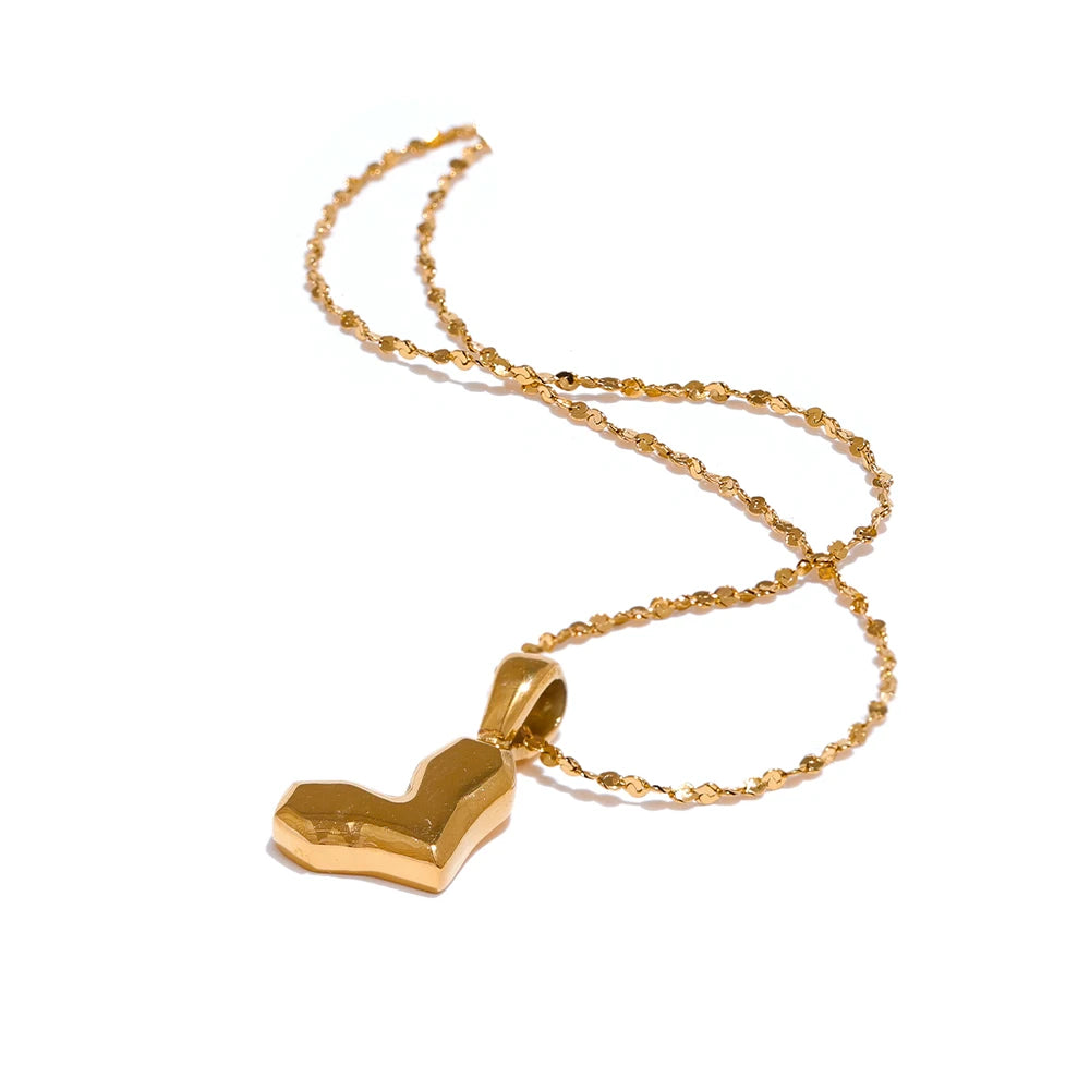 Golden Drift Heart Necklace