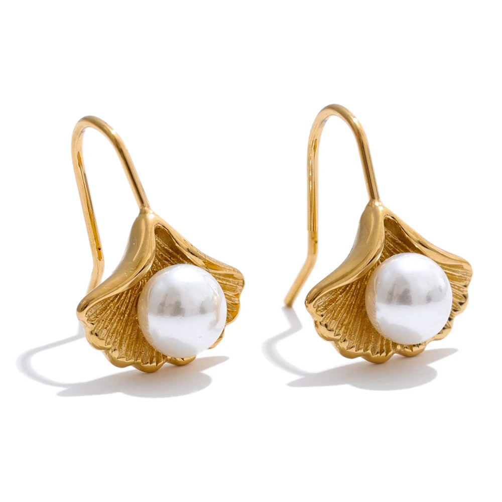 Ginkgo Pearl Earrings