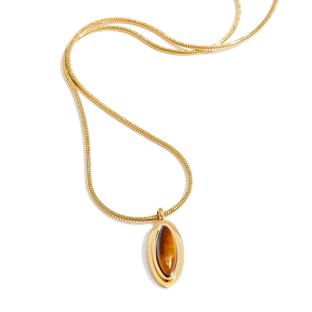 Oval Tigers Eye Necklace