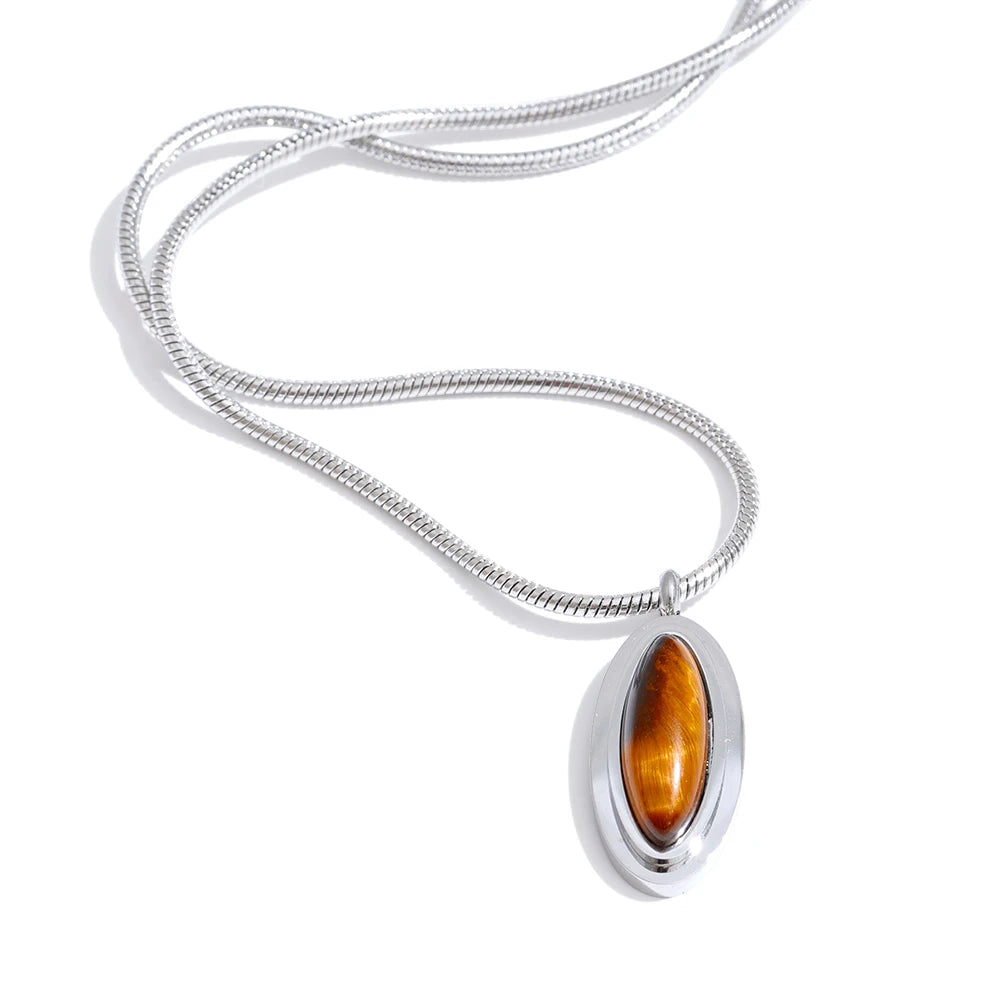 Oval Tigers Eye Necklace
