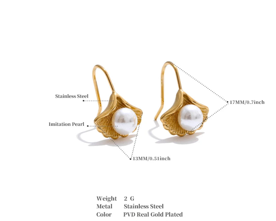 Ginkgo Pearl Earrings